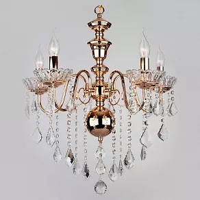 Подвесная люстра Eurosvet 3906 3906/5 золото/прозрачный хрусталь Strotskis