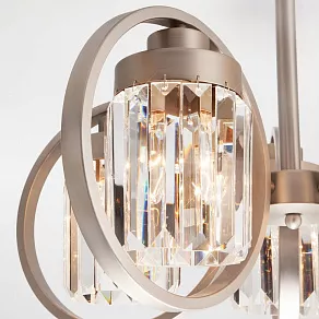 Люстра на штанге Eurosvet Loraine 10095/5 сатин-никель/прозрачный хрусталь Strotskis