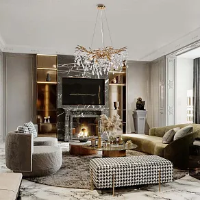 Подвесная люстра Arte Milano Веточка 230110.760.10.E14.D GD