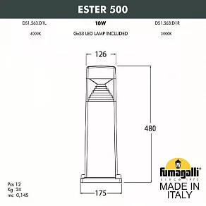 Наземный низкий светильник Fumagalli Ester DS1.563.000.AXD1L