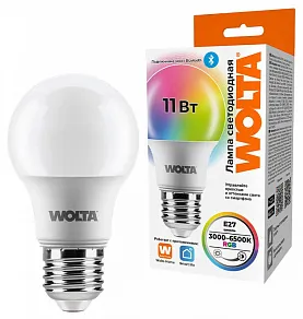 Лампа светодиодная Wolta  E27 11Вт 3000 - 6500K WSTD-A60-11WRGBE27-SH