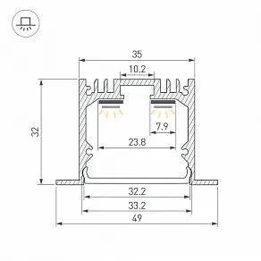 Профиль встраиваемый Arlight LINIA 060868