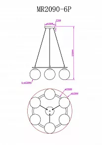 Подвесная люстра MyFar Edith MR2090-6P