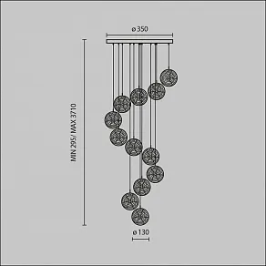 Подвесная люстра Maytoni Frozen MOD254PL-12BS