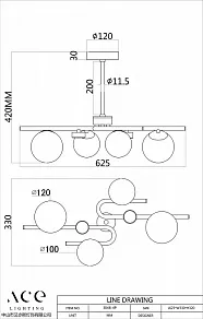 Люстра на штанге Favourite Soffiato 3048-4P