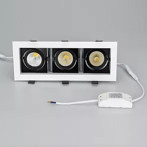 Встраиваемый светильник Arlight  CL-KARDAN-S260x102-3x9W Warm (WH-BK, 38 deg)