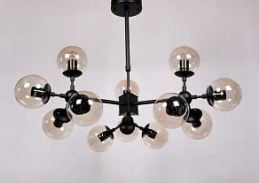 Люстра на штанге LUMINA DECO Zodiak LDP 160-12 BK+TEA