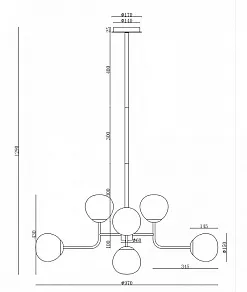 Люстра на штанге Maytoni Erich MOD221-PL-08-G