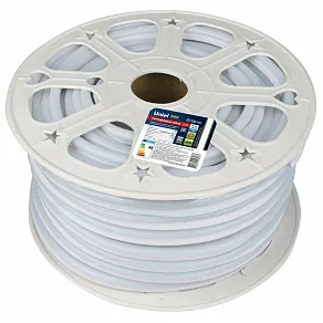 Лента светодиодная Uniel ULS-N21-2835 ULS-N21-2835-120LED/m-8mm-IP67-220V-8W/m-50M-WW бобина