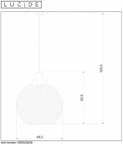 Подвесной светильник Lucide Mesh 78391/50/30