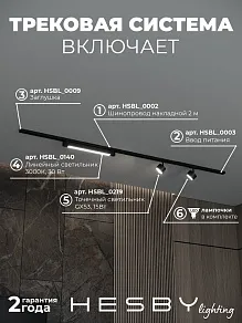 Комплект трековый Hesby Lighting Skylite №14 HSBL_kompl_S014_NI2B3K