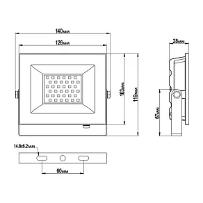 Настенно-потолочный прожектор Luminarte LFL-50W LFL-50W/06