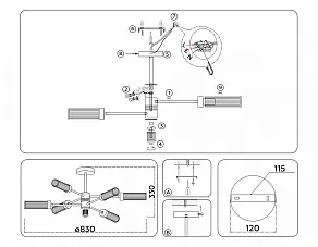 Люстра на штанге Ambrella Light HIGH LIGHT LH55161