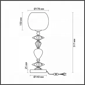 Настольная лампа декоративная Odeon Light Bizet 4855/1T