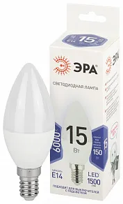 Лампа светодиодная Эра Стандарт E14 15Вт 6500K LED B35-15W-860-E14
