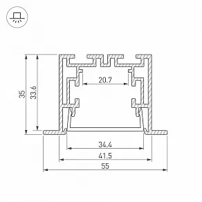Профиль Arlight S2-LINIA55-F-2500 ANOD+OPAL 021176