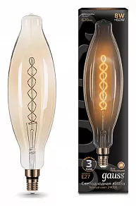 Лампа светодиодная Gauss LED Vintage Filament Flexible E27 8Вт 2400K 156802008