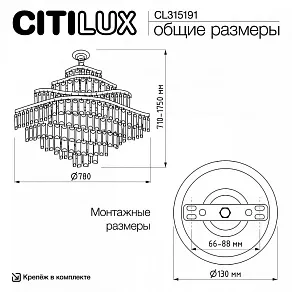 Подвесная люстра Citilux Naiad CL315191