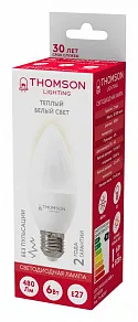 Лампа светодиодная Thomson Candle E27 6Вт 3000K TH-B2357