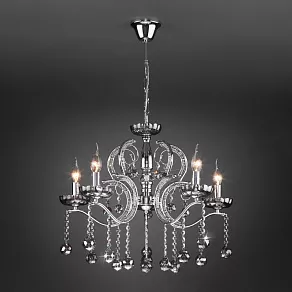 Подвесная люстра Eurosvet Brezza 10107/5 хром/дымчатый хрусталь Strotskis