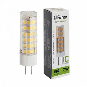 Лампа светодиодная Feron  G4 7Вт 4000K 25864