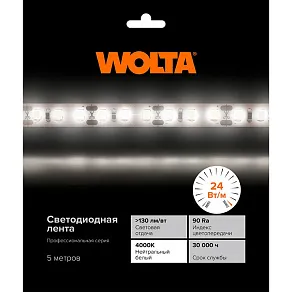 Лента светодиодная Wolta  WLS2835-24W/4000/12H240-01