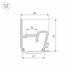 Профиль для контурной подсветки натяжного потолка Arlight STRETCH 040701