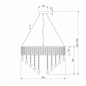 Подвесной светильник Eurosvet Kira 10115/8 хром/прозрачный хрусталь Strotskis