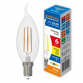 Лампа светодиодная Volpe OPTIMA DIM E14 6Вт 3000K UL-00009243
