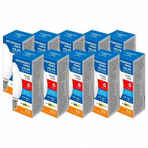 Набор из 10 ламп светодиодных Volpe OPTIMA E14 6Вт 6500K UL-00013852