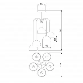 Люстра на штанге Eurosvet Solario 70067/5 хром