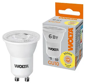Лампа светодиодная Wolta  GU10 6Вт 3000K WSTD-JCDR-MR11-6W3KGU10-L