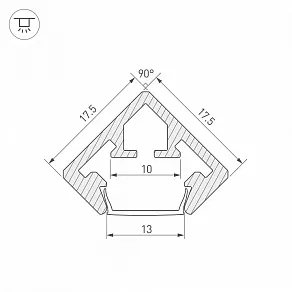 Профиль Arlight PDS45-KUB-2000 ANOD 021646