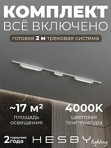 Комплект трековый Hesby Lighting №10 однофазная накладная Skylite HSBL_kompl_S010_NI2W4K