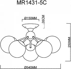 Люстра на штанге MyFar Kate MR1431-5C