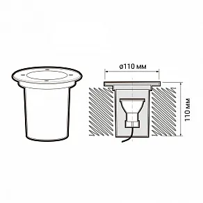 Встраиваемый в дорогу светильник Jazzway  PGR  R110   GU10-1  Chrome 230V IP67