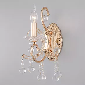 Бра Eurosvet Collana 10096/1 золото/прозрачный хрусталь Strotskis