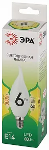 Лампа светодиодная Эра Green Line E14 6Вт 3000K LED BXS-6W-830-E14 GL