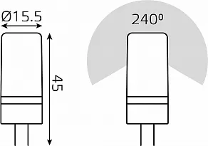 Лампа светодиодная Gauss Elementary G4 5Вт 3000K 18015