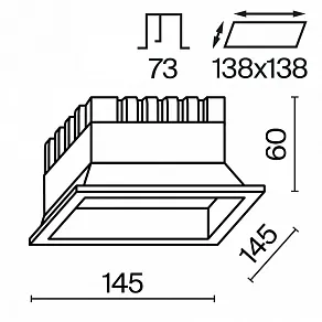 Встраиваемый светильник Maytoni Okno DL056-18W3-4-6K-W
