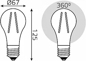 Лампа светодиодная Gauss Filament E27 22Вт 2700K 102902122