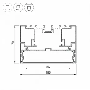 Профиль Arlight S2-LINE-10570-2500 ANOD+OPAL 021175
