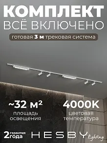 Комплект трековый Hesby Lighting №5 однофазная накладная Skylite HSBL_kompl_S005_NI3W4K