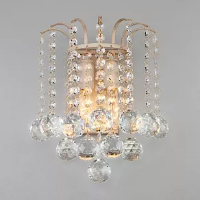 Бра Eurosvet Ostiniya 3299/2 белый с золотом/прозрачный хрусталь Strotskis