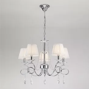 Подвесная люстра Eurosvet 10082 10082/5 хром/прозрачный хрусталь Strotskis