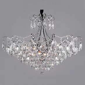 Подвесная люстра Eurosvet Crystal 10080/12 хром/прозрачный хрусталь Strotskis