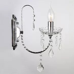 Бра Eurosvet 3908 3908/1 хром/прозрачный хрусталь Strotskis