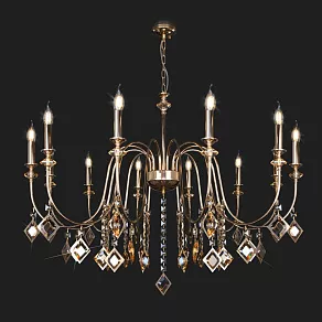 Подвесная люстра Eurosvet Telao 10120/12 золото/тонированный хрусталь Strotskis Smart (10110/12)