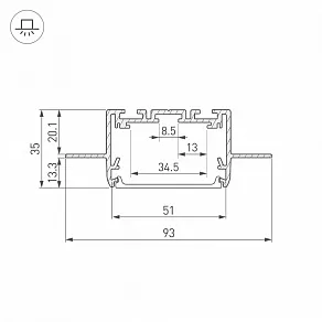 Профиль встраиваемый Arlight SL-LINIA 035650