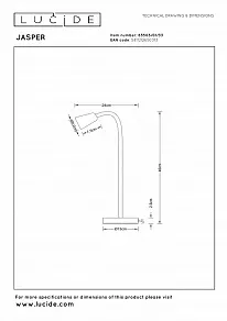 Настольная лампа офисная Lucide JASPER 65506/01/33